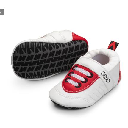 Audi Sport baby shoes, white/red, size 17-18