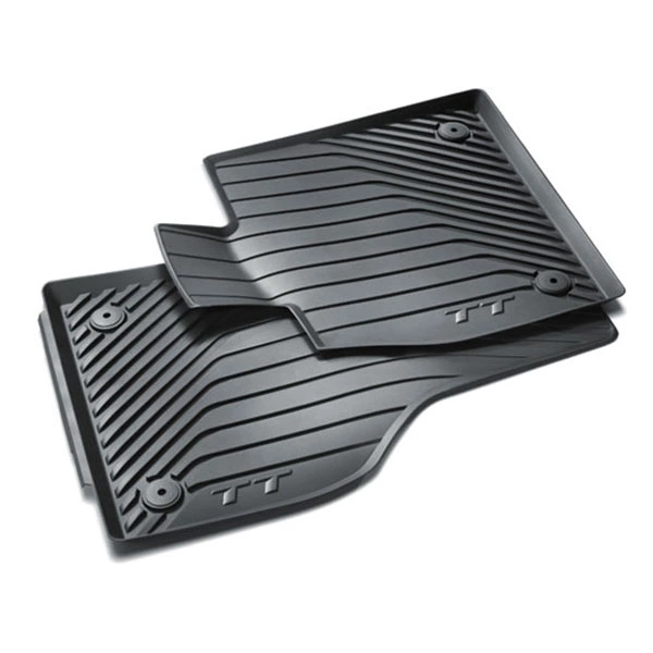 Rubber floor mats, for the front, black